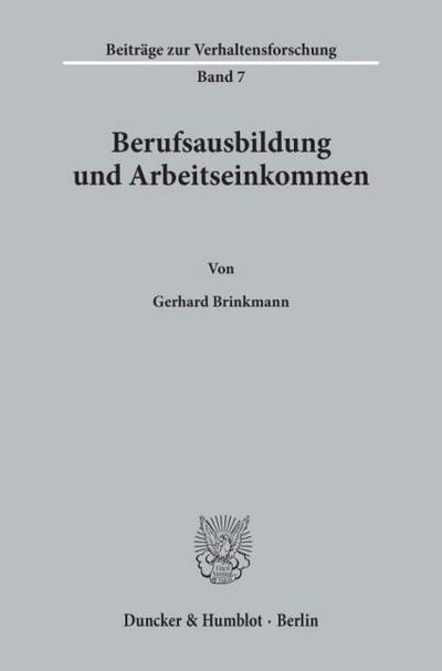 Berufsausbildung und Arbeitseinkommen.