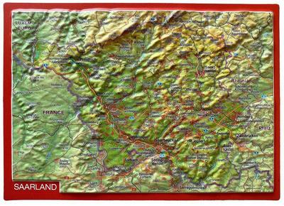 Reliefpostkarte Saarland