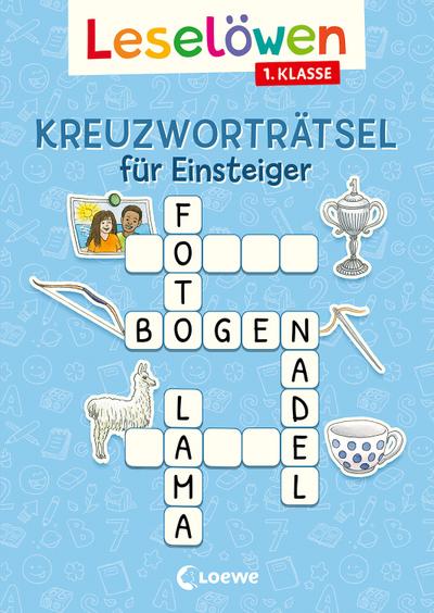 Leselöwen Kreuzworträtsel für Einsteiger - 1. Klasse (Himmelblau)