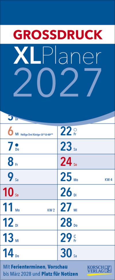 XL Planer Großdruck 2027 