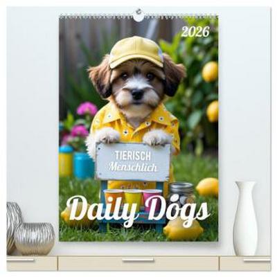 Daily Dogs - Tierisch menschlich (hochwertiger Premium Wandkalender 2026 DIN A2 hoch), Kunstdruck in Hochglanz