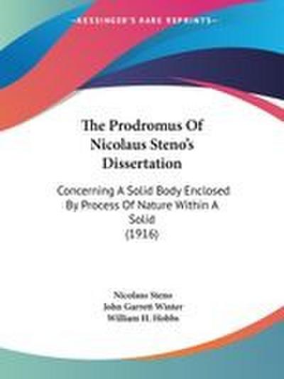 The Prodromus Of Nicolaus Steno’s Dissertation