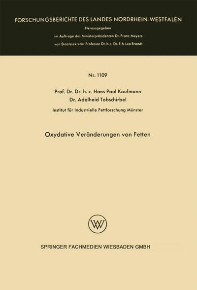 Oxydative Veränderungen von Fetten
