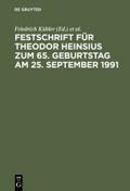 Festschrift für Theodor Heinsius zum 65.Geburtstag