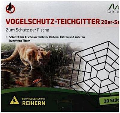 Gardigo Teichgitter 20er Set I Teichnetz I Vogelabwehr Katzenabwehr I Schutz vor Fischdieben I Gegen Reiher und gegen Katzen I Deutscher Hersteller