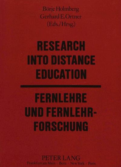 Research into Distance Education / Fernlehre und Fernlehrforschung