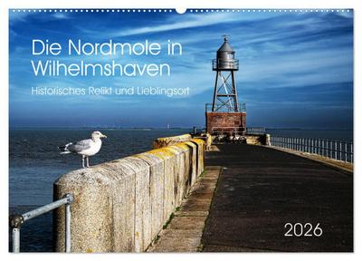 Die Nordmole in Wilhelmshaven. Historisches Relikt und Lieblingsort. (Wandkalender 2026 DIN A2 quer), CALVENDO Monatskalender