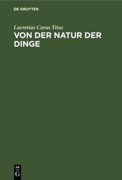 Von der Natur der Dinge