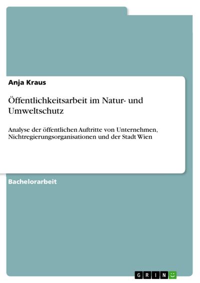 Öffentlichkeitsarbeit im Natur- und Umweltschutz