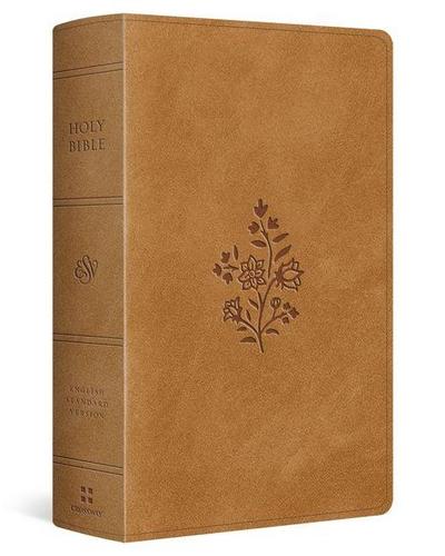 ESV Giant Print Personal Size Bible, Red Letter (Trutone, Nubuck Caramel, Wildflower Design)