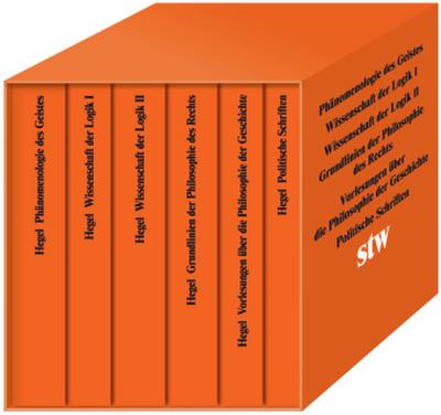 Die Hauptwerke: Phänomenologie des Geistes. Wissenschaft der Logik I. Wissenschaft der Logik II.Grundlinien der Philosophie des Rechts. Politische Schriften. Vorlesungen über die Philosophie der Geschichte.