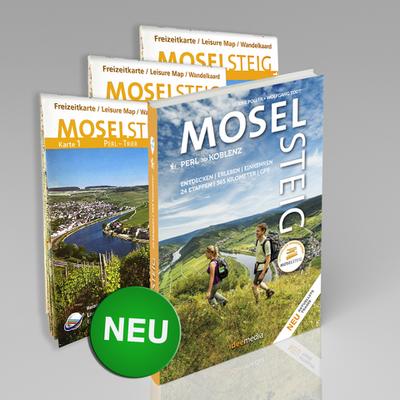 Moselsteig - PremiumSet. Offizieller Wanderführer mit drei Karten 1:25000, GPS-Daten, Höhenprofile, Online-Anbindung ’Scan to go’.