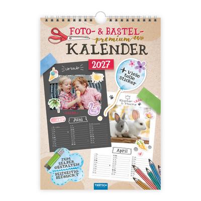 TRÖTSCH - Foto- und Bastelkalender Premium A4 2027 mit vielen Stickern