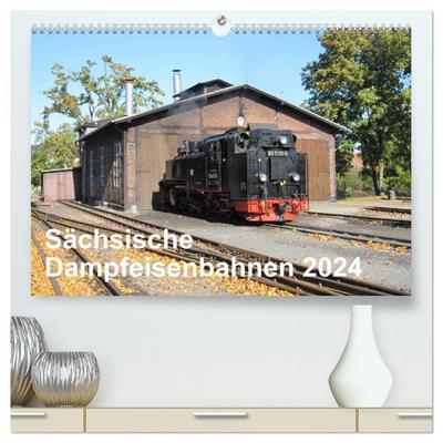 Sächsische Dampfeisenbahnen 2024 (hochwertiger Premium Wandkalender 2024 DIN A2 quer), Kunstdruck in Hochglanz