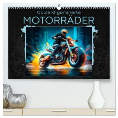 Coole KI-generierte MOTORRÄDER (hochwertiger Premium Wandkalender 2026 DIN A2 quer), Kunstdruck in Hochglanz