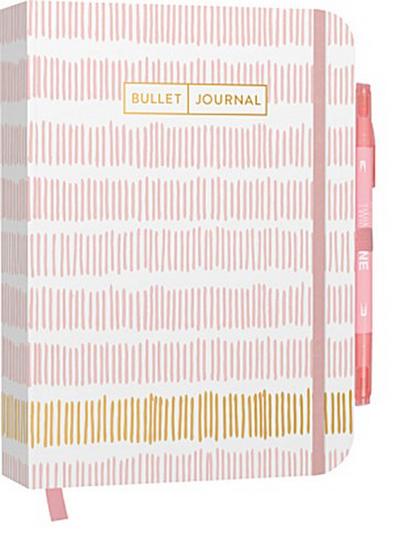Bullet Journal "Stripes" 05 mit original Tombow TwinTone Dual-Tip Marker 61 peach pink