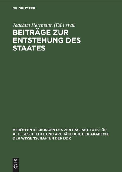 Beiträge zur Entstehung des Staates