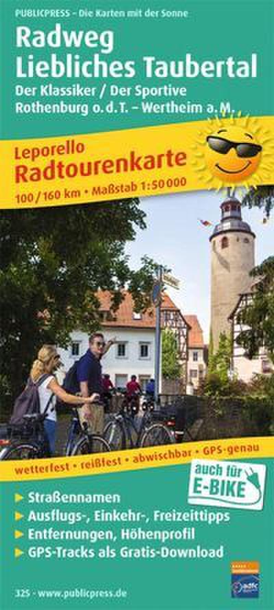 Radweg Liebliches Taubertal, Rothenburg o.d.T. - Wertheim a. M. 1 : 50 000