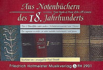 Aus Notenbüchern des 18. Jahrhunderts Band 1für Sopranblockflöte und Klavier