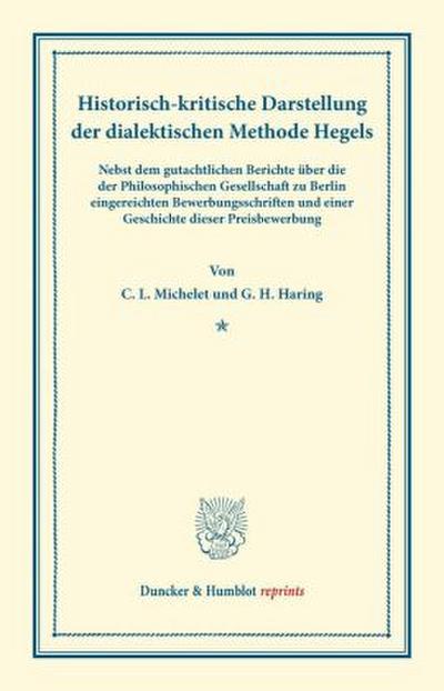 Historisch-kritische Darstellung der dialektischen Methode Hegels