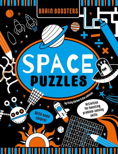 Brain Boosters Space Puzzles (with Neon Colors) Learning Activity Book for Kids