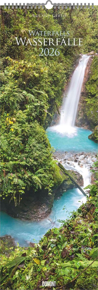 Wasserfälle 2026 - Foto-Kalender - King-Size - 34x98 - Waterfalls - Natur