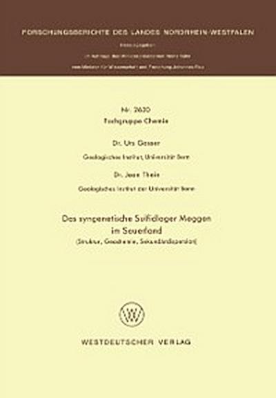 Das syngenetische Sulfidlager Meggen im Sauerland