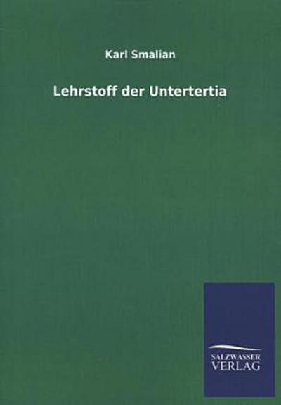 Lehrstoff der Untertertia