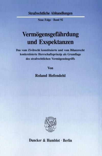 Vermögensgefährdung und Exspektanzen.