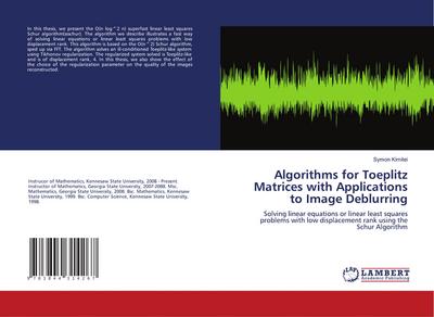 Algorithms for Toeplitz Matrices with Applications to Image Deblurring