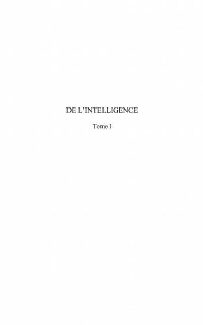 De l’intelligence