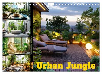 Urban Jungle - wohnen mit Pflanzen (Wandkalender 2025 DIN A4 quer), CALVENDO Monatskalender