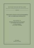 Johannes Geiler von Kaysersberg, Die Augsburger Predigten