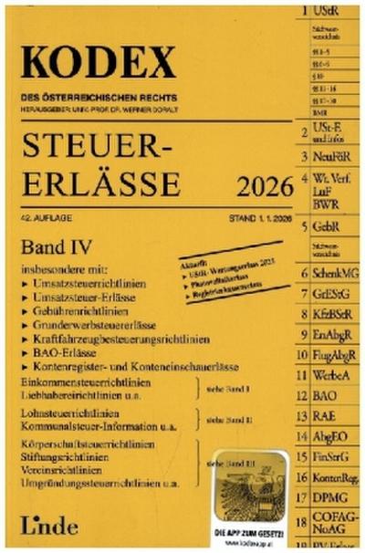 KODEX Steuer-Erlässe 2026, Band IV