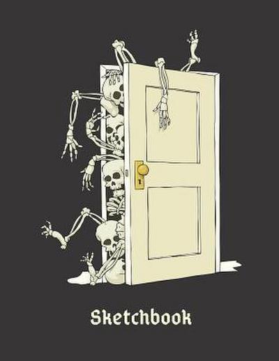 Basics Sketchbook - Skeletons in My Closet Notebook: Art Drawing Notebook with Framed White Pages