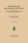 Mutationstheorie der Geschwulst-Entstehung