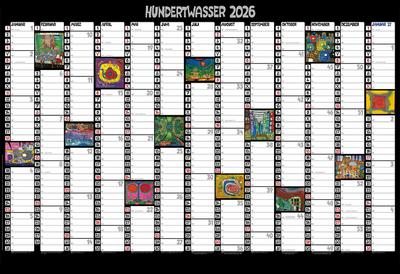 Hundertwasser Mini-Jahresplaner Art 2026