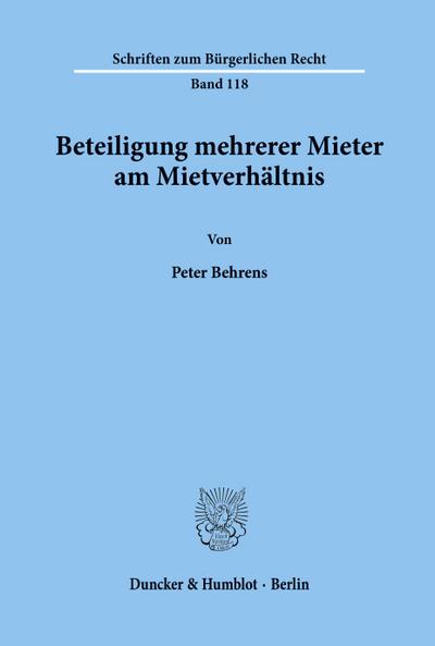 Beteiligung mehrerer Mieter am Mietverhältnis.