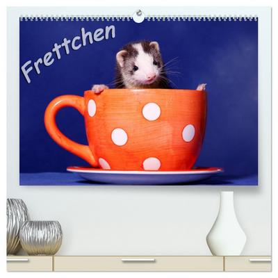 Frettchen - Ferrets (hochwertiger Premium Wandkalender 2024 DIN A2 quer), Kunstdruck in Hochglanz