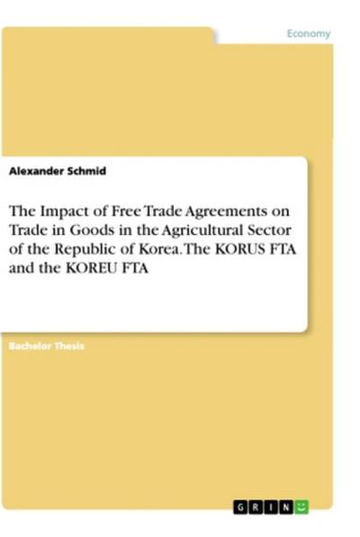 The Impact of Free Trade Agreements on Trade in Goods in the Agricultural Sector of the Republic of Korea. The KORUS  FTA and the KOREU FTA