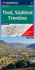 KOMPASS Autokarte Tirol, Südtirol, Trentino/Tirolo, Alto Adige, Trentino 1:250.000