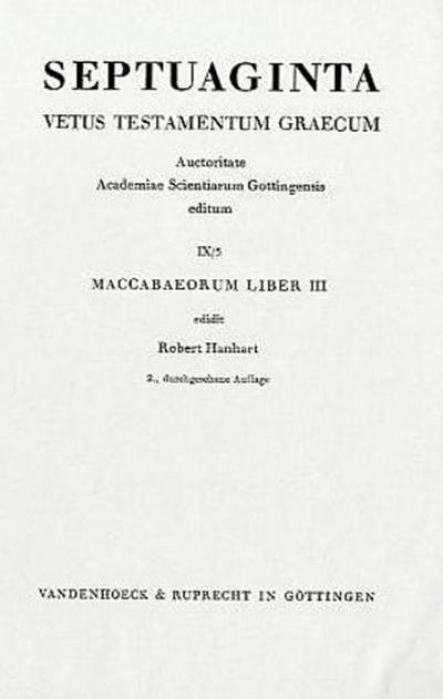 Septuaginta Maccabaeorum. Liber III. Bd.3
