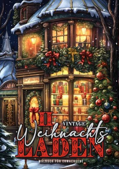 Vintage Weihnachtsladen Malbuch für Erwachsene 2