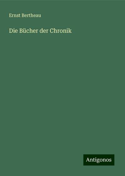 Bertheau, E: Bücher der Chronik