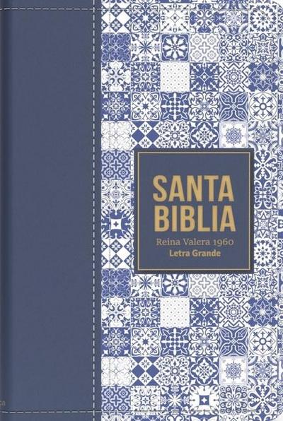 Biblia Rvr 1960 Letra Grande Tamaño Manual Símil Piel Azul Oscuro(bible Rvr 1960 Large Print Handsize Leatherlike Tiles Dark Blue (Spanish Edition)