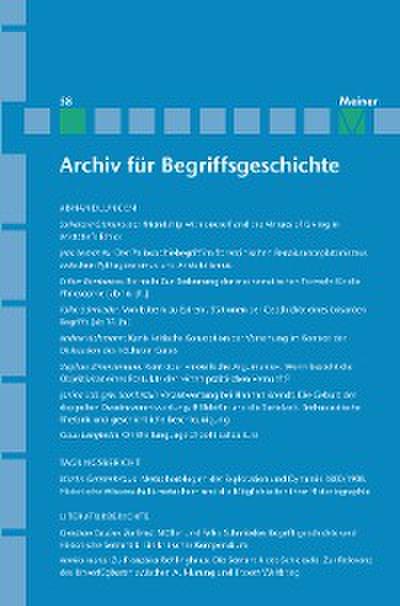 Archiv für Begriffsgeschichte. Band 58