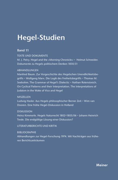 Hegel-Studien / Hegel-Studien Band 11 (1976)