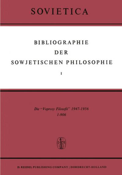 Bibliographie der Sowjetischen Philosophie
