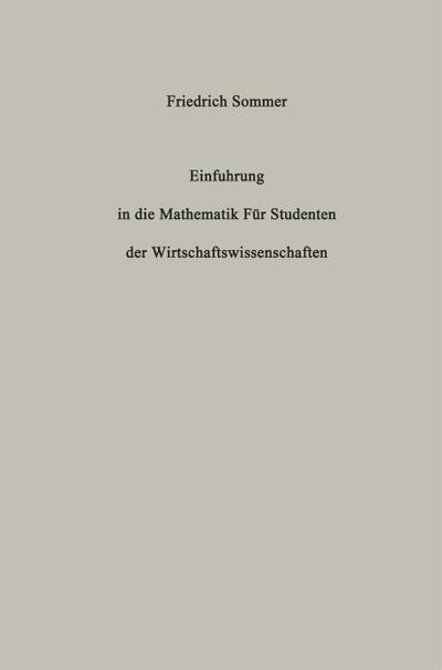 Einführung in die Mathematik