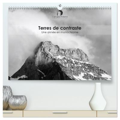 Terres de contraste - Une année en monochrome  (Calendrier mural 2026 DIN A2 vertical) calendrier de bureau